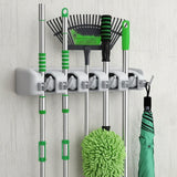 Organix – Organizador de Parede para Vassouras e Rodos com 6 Ganchos - Entrega Grátis
