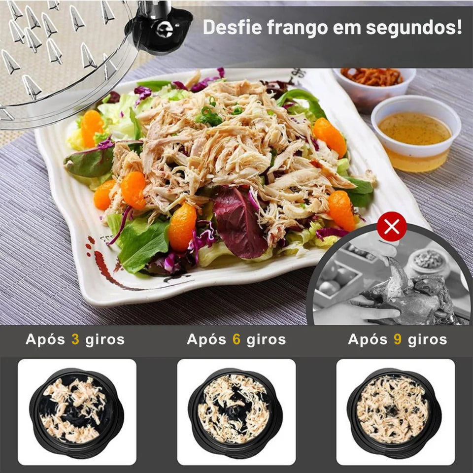 Girofya – Desfiar Frango e Carnes, Sistema Giratório Rápido, Material Reforçado e Fácil de Limpar - Entrega Grátis