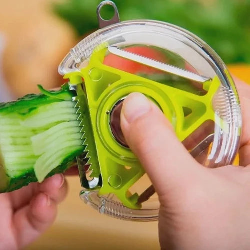 Descascador de Frutas e Legumes Cozinha Spin 360° Ralador Queijo 3 Lâminas