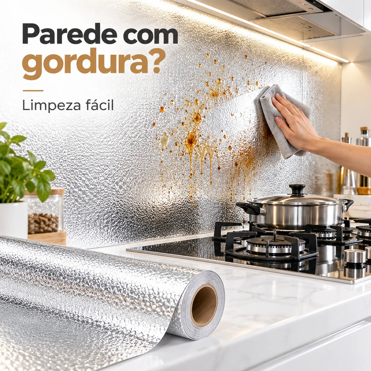 Adesivo de Cozinha da Vovó Lúcia – Adesivo Impermeável Resistente a Água e Óleo para Parede e Fogão