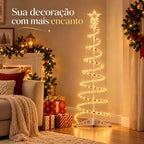 Árvore de Natal da Vovó Lúcia 1,8m – Espiral com LED, Decoração Completa e Iluminação