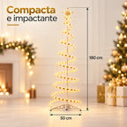 Árvore de Natal da Vovó Lúcia 1,8m – Espiral com LED, Decoração Completa e Iluminação