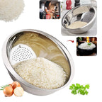 Escorredor de Arroz Inox Lava Alimentos Multiuso Frutas, Legumes e Saladas