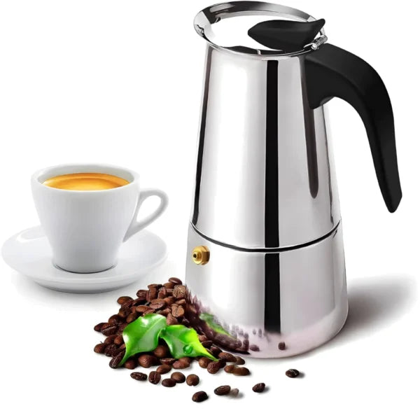 CremaLux – Cafeteira Italiana Premium em Aço Inox