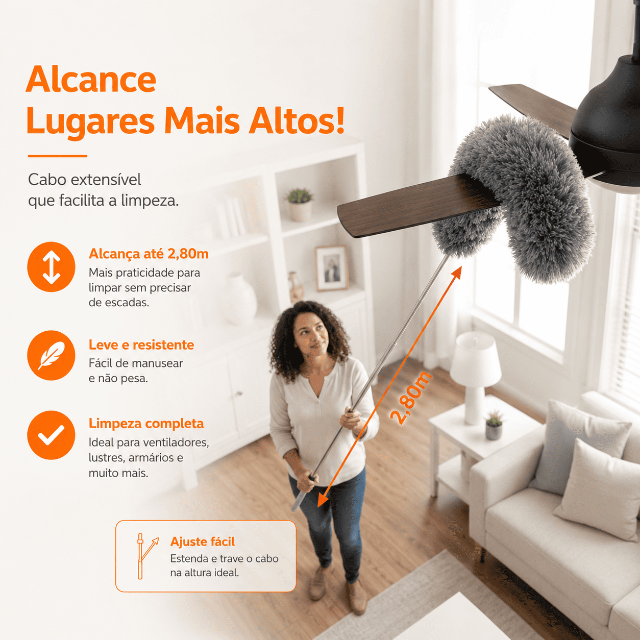 Limpador multiuso com cabo extensor de 2,8 m — imagem 3