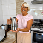 CremaLux – Cafeteira Italiana Premium em Aço Inox