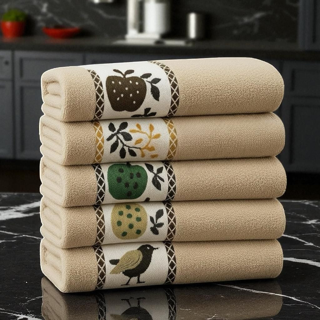 Kit 10 Panos de Prato 40x65 Jacquard Atoalhado  Alta Absorção, Macio e Resistente para Cozinha