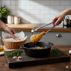 Pinça Escumadeira de Inox para Fritura com Pegador 28,5 cm Alta Resistência e Precisão