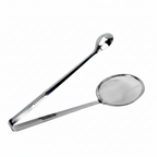 Pinça Escumadeira de Inox para Fritura com Pegador 28,5 cm Alta Resistência e Precisão