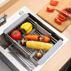 DrainFlex – Escorredor de Pia Ajustável em Inox para Cozinha