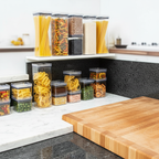 Diga Adeus à Bagunça no Armário! Potes Herméticos Empilháveis em Acrílico