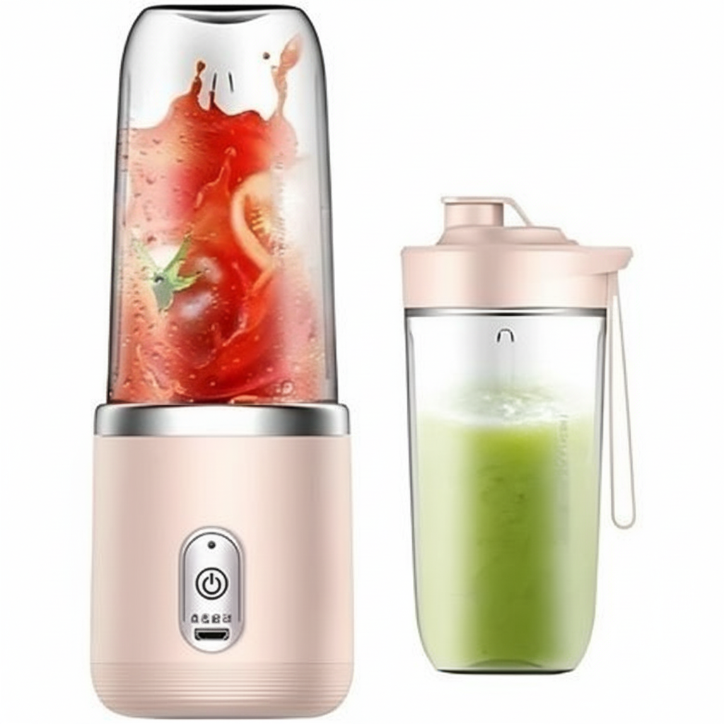 Mini Liquidificador Elétrico 6 Lâminas  Chega de Suco Fraco e Difícil de Fazer! Misture Tudo em Segundos Onde Estiver