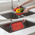 Escorredor Dobrável de Silicone Adeus Falta de Espaço e Bagunça na Pia!