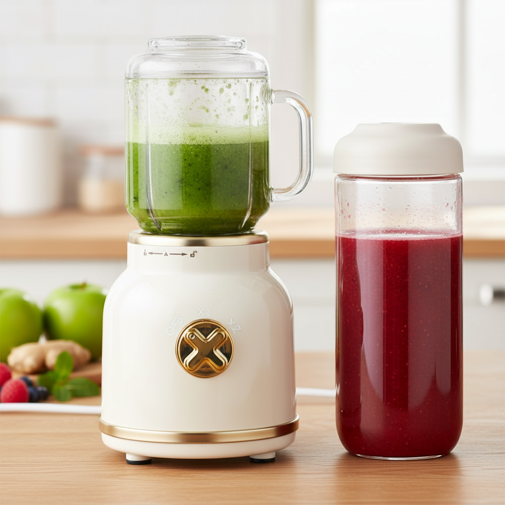 Mini Liquidificador Portátil Premium  Recarregável, 10 Lâminas UltraCut e Copo com Tampa e Canudo
