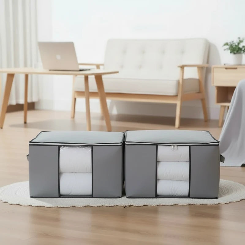 OrganizaBox - Caixa Organizadora Para Roupas de Cama Anti-Mofo e Poeira