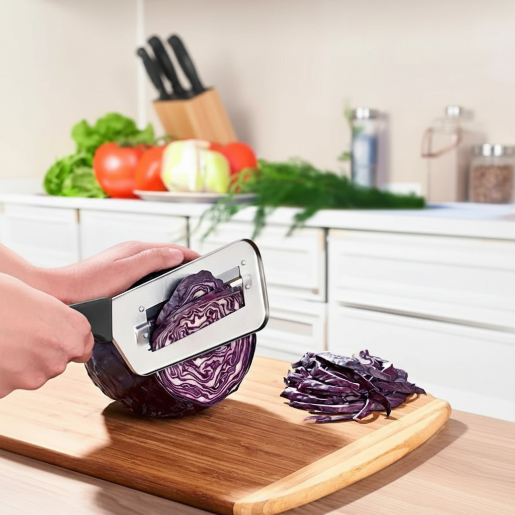 Chega de Sofrer com a Faca! Fatiador Duplo que Corta Vegetais e Peixes sem Esforço