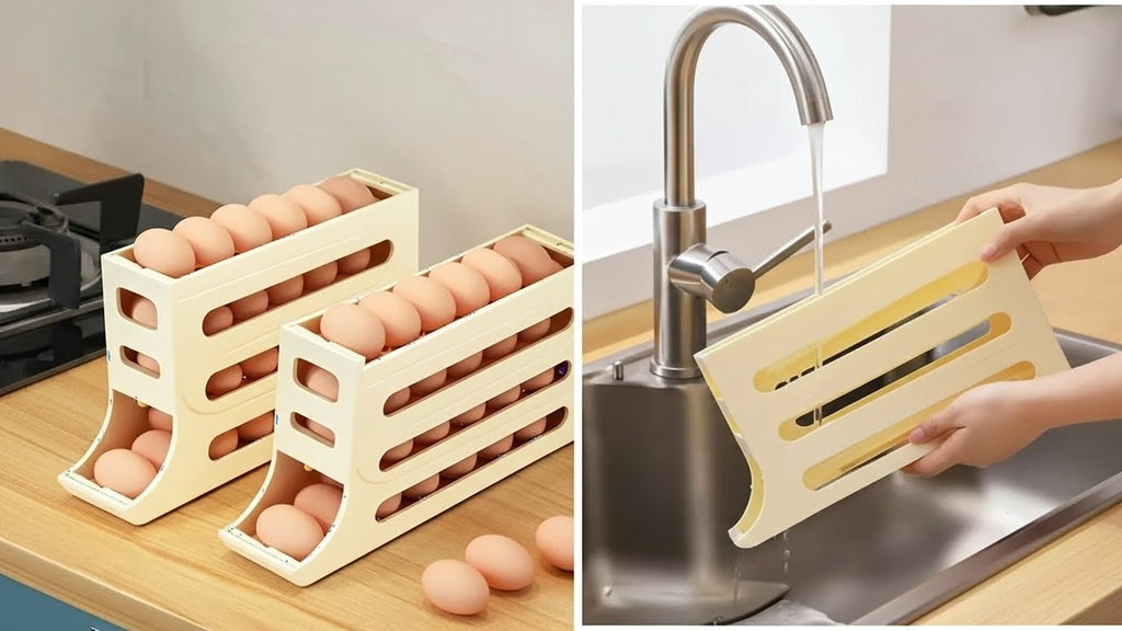 Suporte Rolante para Ovos 4 Andares  Organizador de Geladeira p 30 Ovos