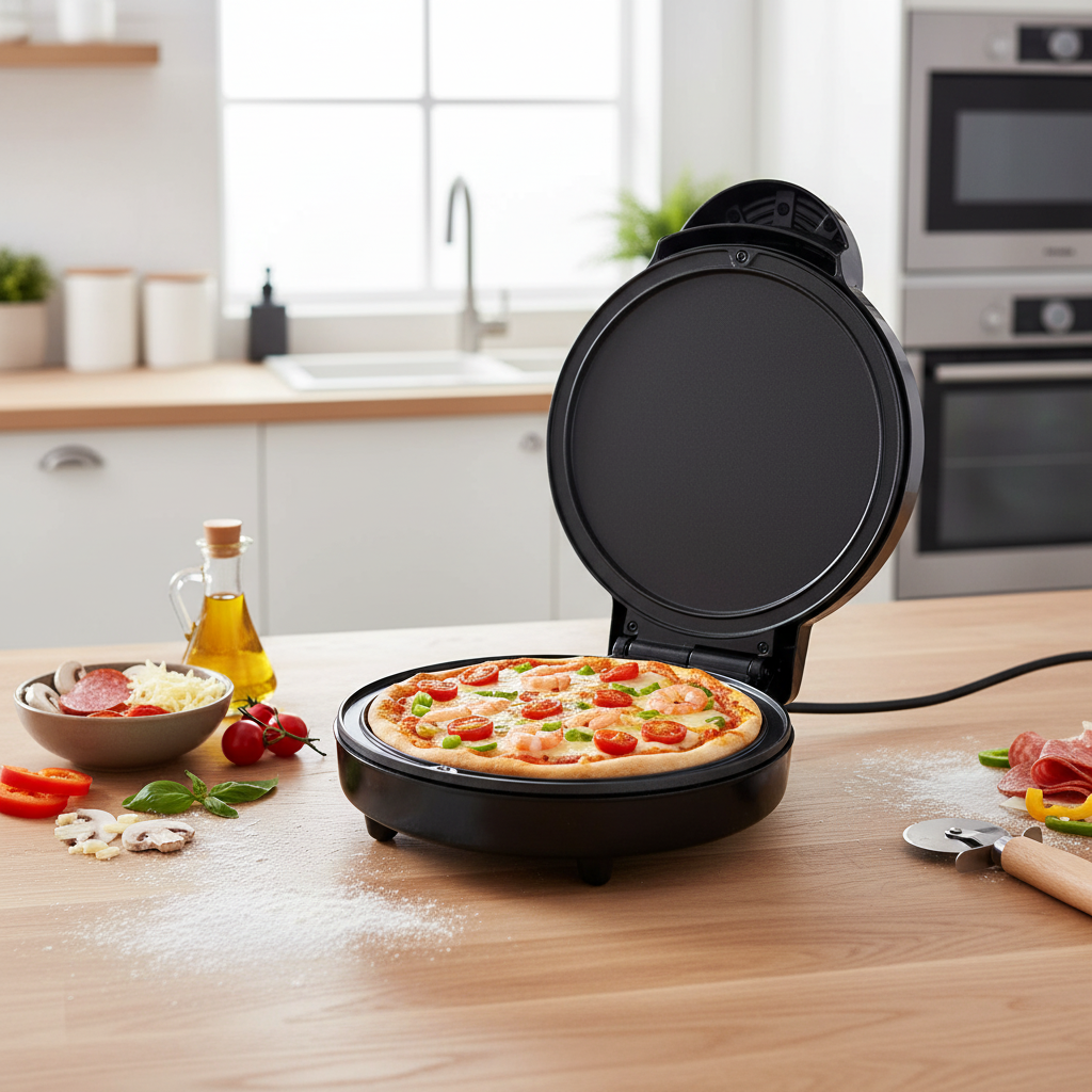Máquina de Pizza Elétrica  Crocante, Prática e Ideal para Qualquer Cozinha