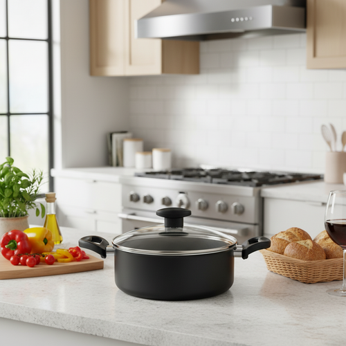 Caçarola Antiaderente Avulsa Panela com Tampa de Vidro