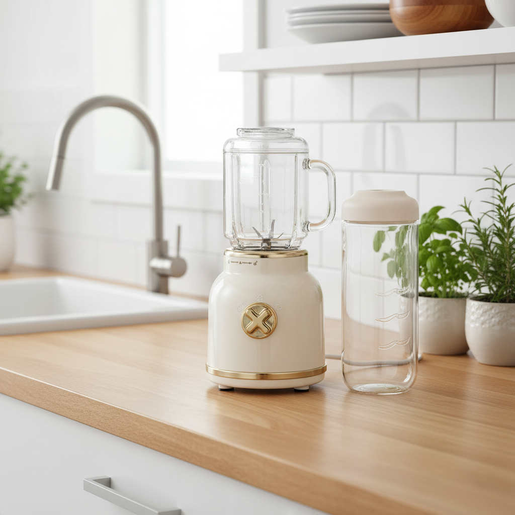 Mini Liquidificador Portátil Premium  Recarregável, 10 Lâminas UltraCut e Copo com Tampa e Canudo