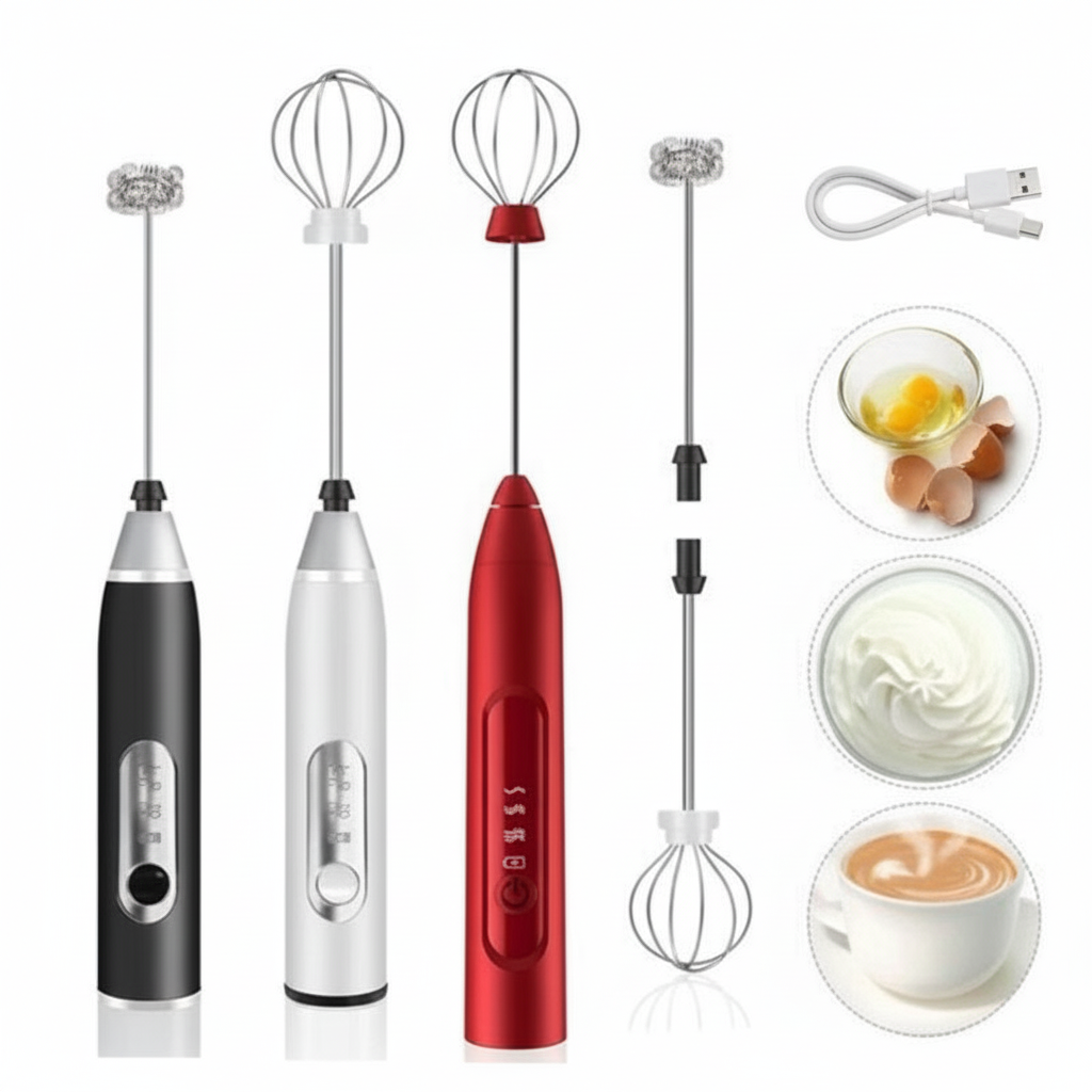 Mixer Elétrico 2 em 1 para Café, Leite e Ovos