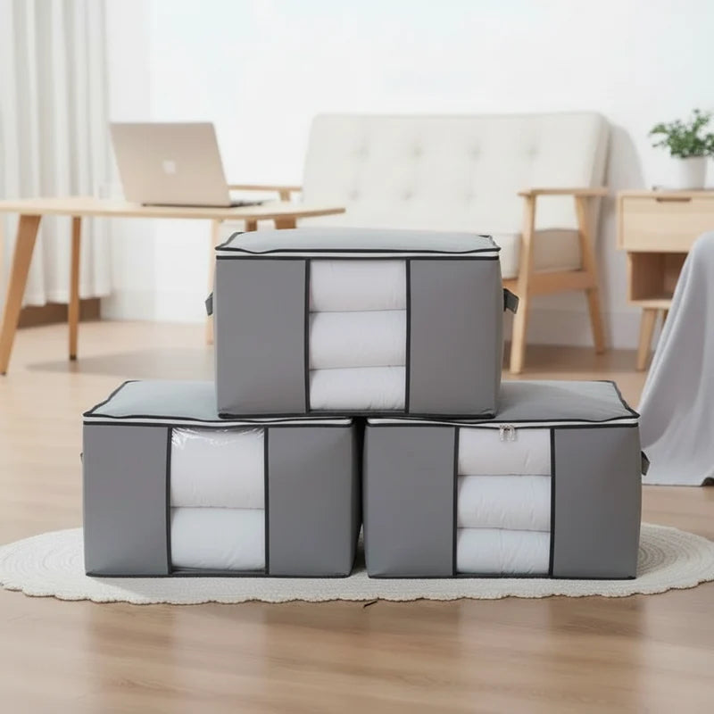 OrganizaBox - Caixa Organizadora Para Roupas de Cama Anti-Mofo e Poeira