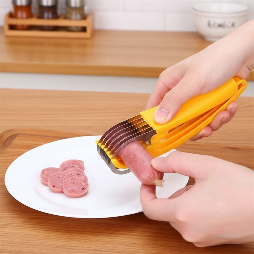 Chega de Cortes Irregulares! Fatiador Inox 6 Lâminas Praticidade e Precisão Instantânea