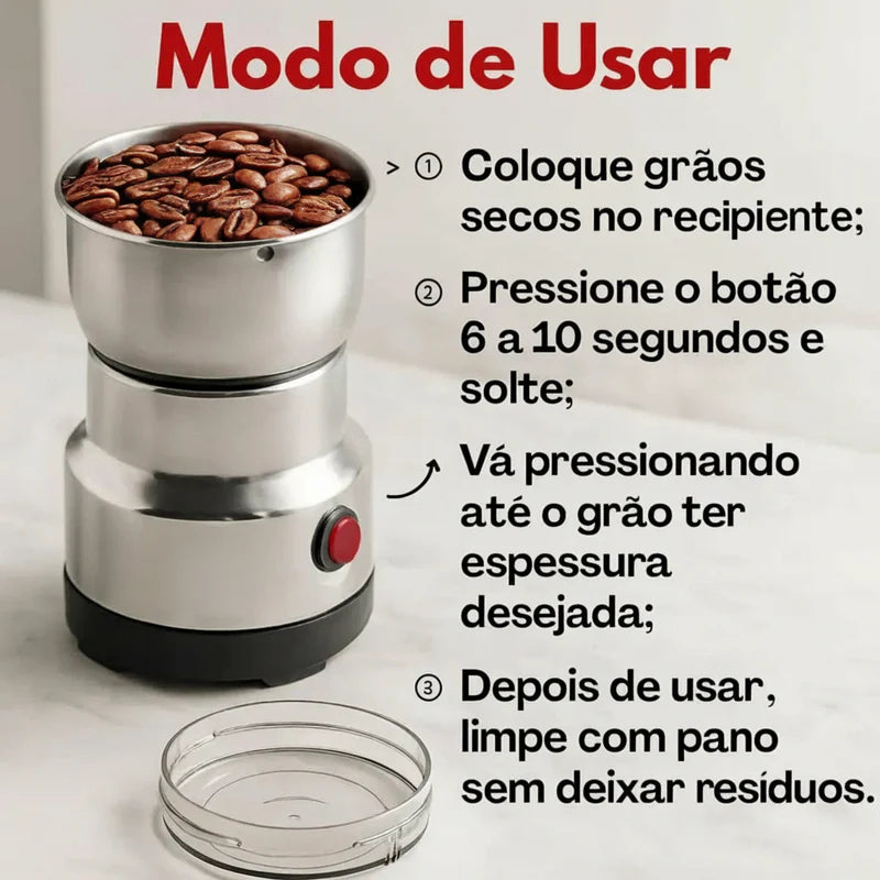Grindpro - Moedor Multifuncional Elétrico de Grãos e Especiarias