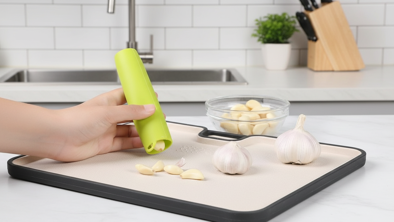 Tubo Descascador de Alho  Rápido, Prático e Sem Cheiro