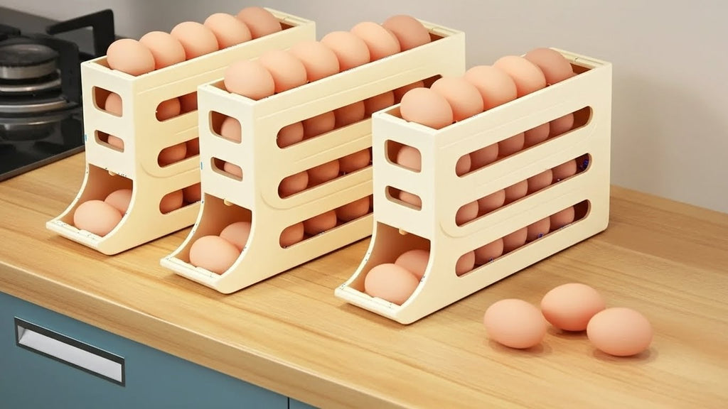 Suporte Rolante para Ovos 4 Andares  Organizador de Geladeira p 30 Ovos