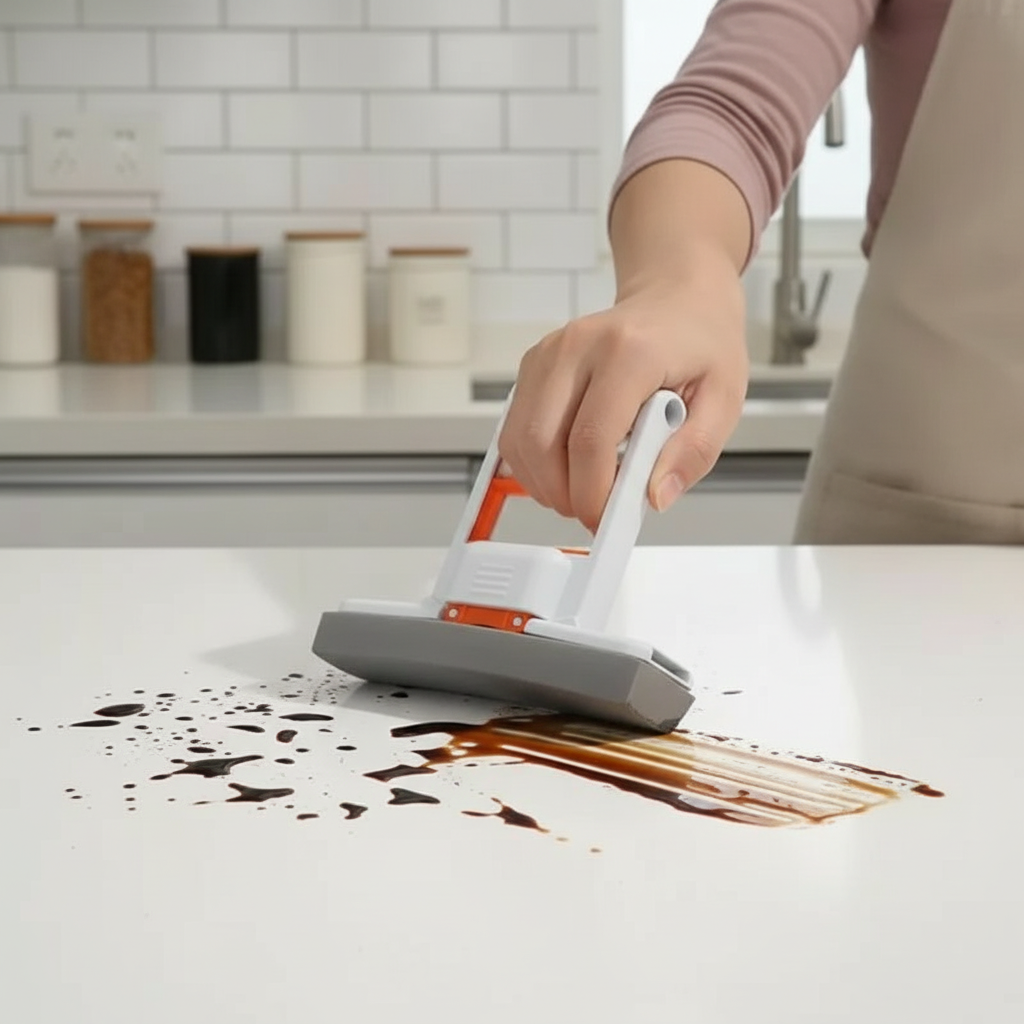 Chega de Molhar Tudo e Perder Tempo! Mini Mop Rodo Absorvente Portátil para Mesa, Pia e Vidros