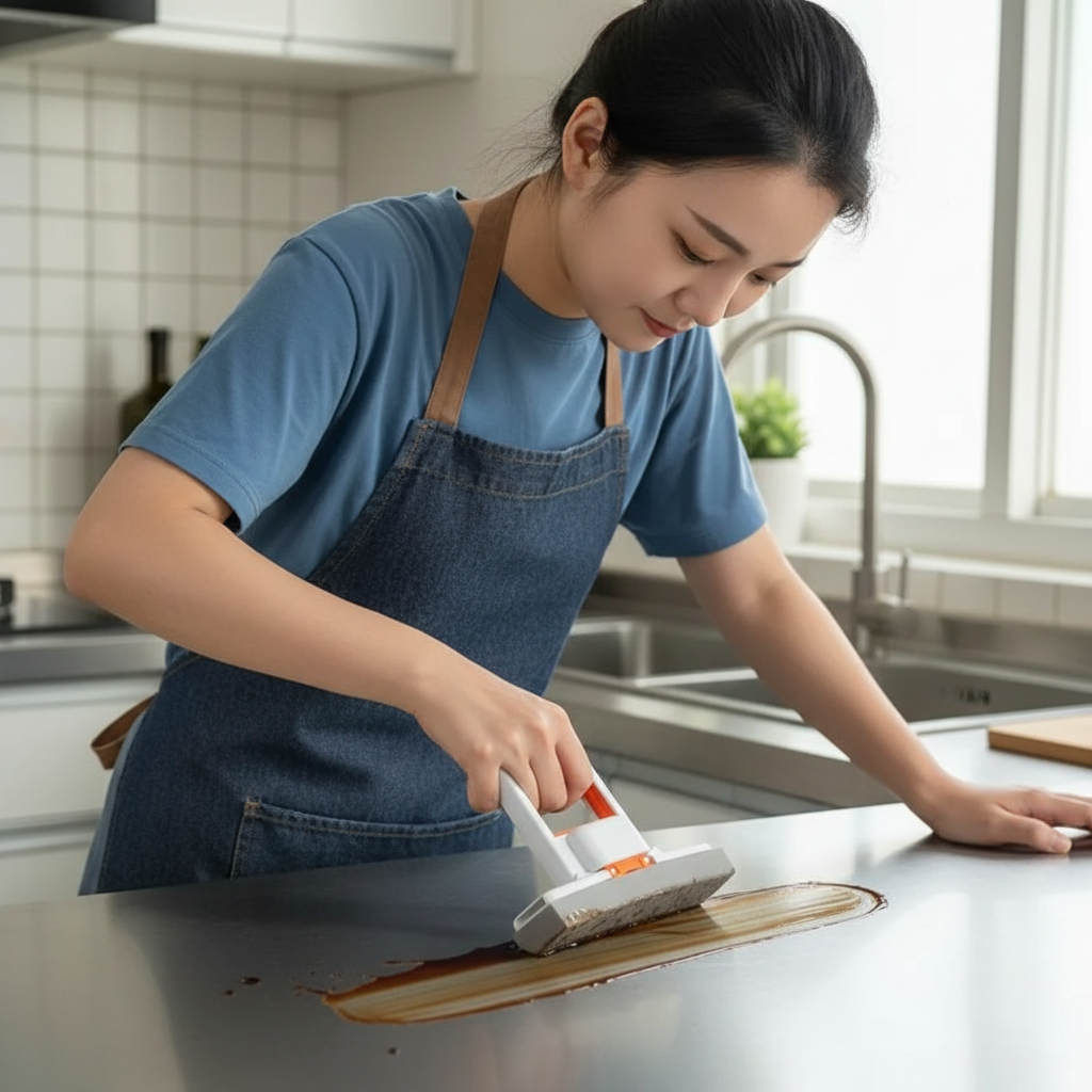 Chega de Molhar Tudo e Perder Tempo! Mini Mop Rodo Absorvente Portátil para Mesa, Pia e Vidros