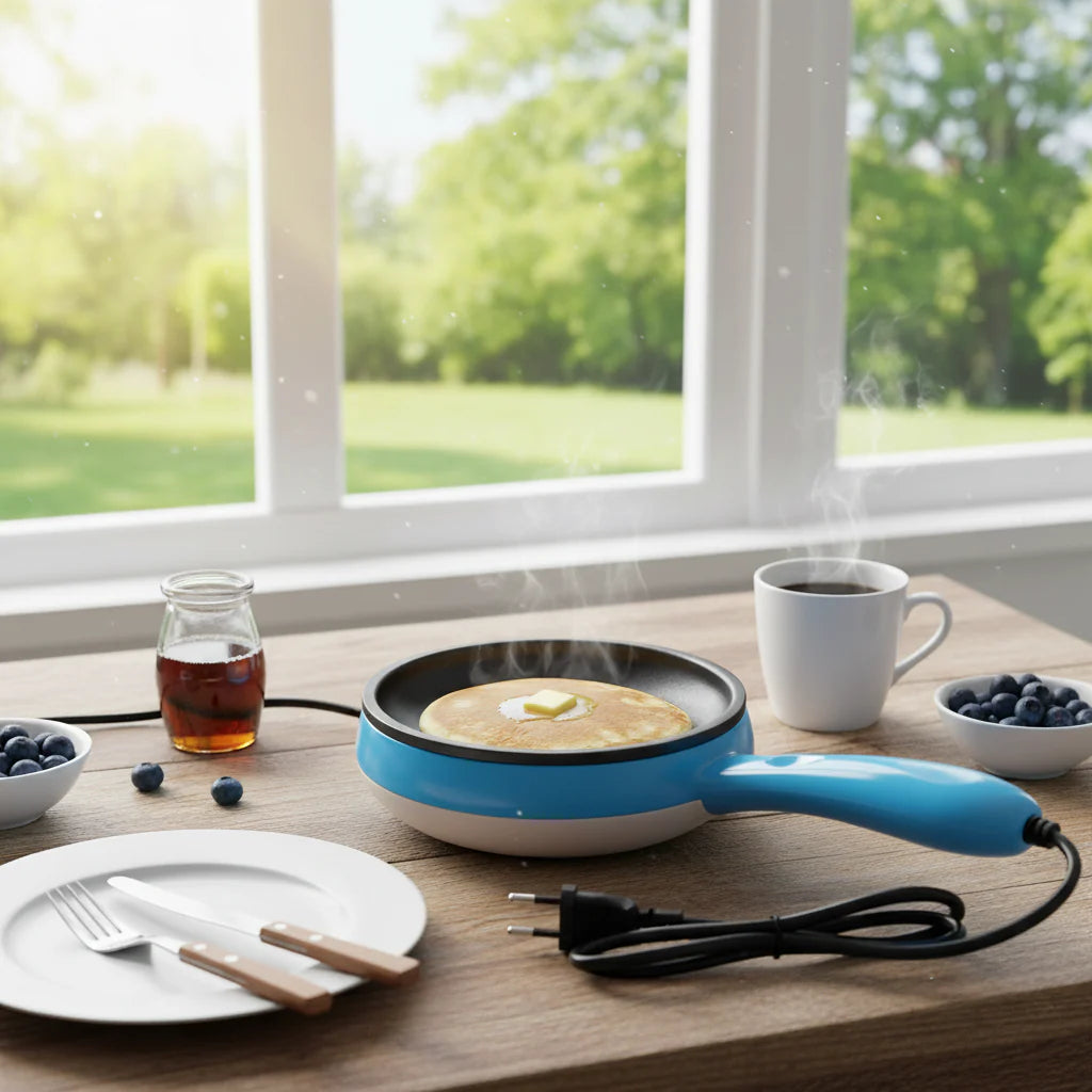 EggFast – Frigideira Elétrica Antiaderente com Suporte para Ovos