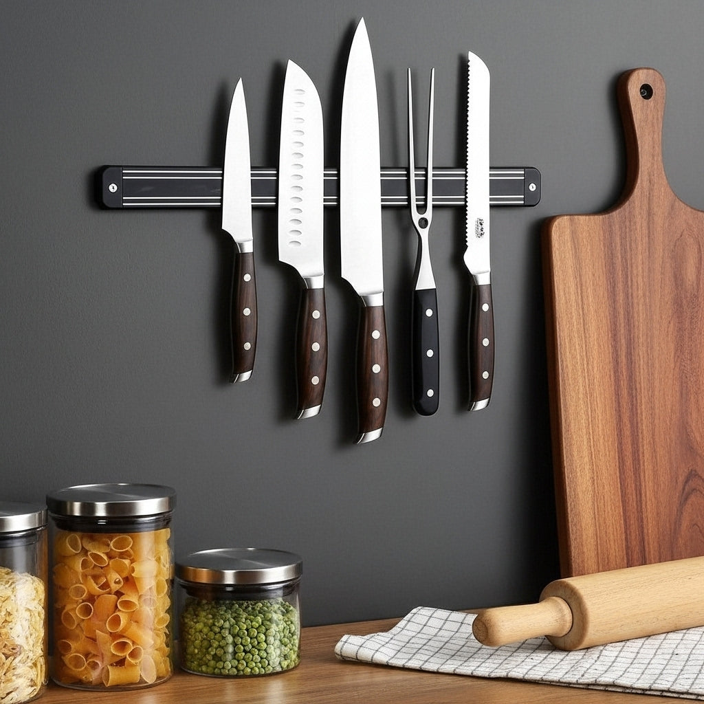 Barra Magnética 33 cm para Facas e Utensílios  Organização Prática na Parede