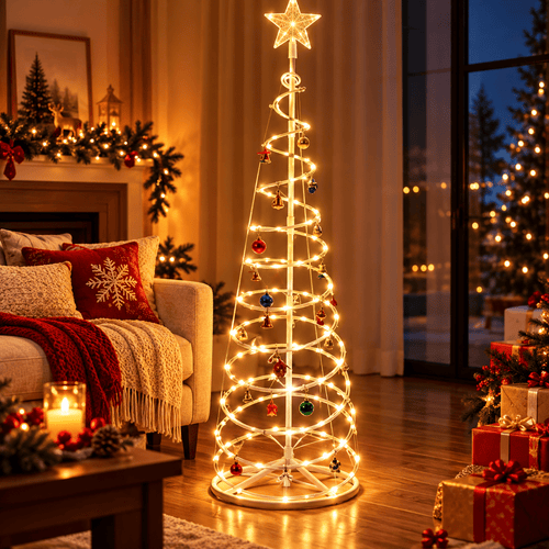 Árvore de Natal da Vovó Lúcia 1,8m – Espiral com LED, Decoração Completa e Iluminação - Vovó Lúcia