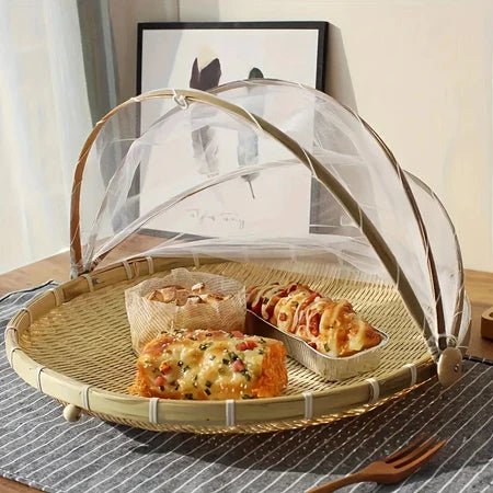 BambuFresh – Cesto de Bamboo com Cobertura de Tela Retrátil Protetor de Alimentos comprar BambuFresh – Cesto de Bamboo com Cobertura de Tela Retrátil Protetor de Alimentos original Vovó Lúcia