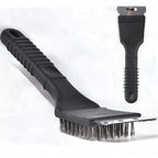 Kit 2 Escovas para Grelha com Cerdas de Aço e Raspador  Limpa Churrasqueira Multiuso