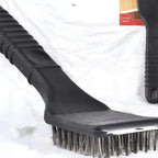 Kit 2 Escovas para Grelha com Cerdas de Aço e Raspador  Limpa Churrasqueira Multiuso