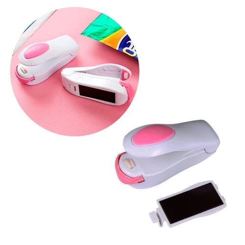 Mini Máquina Seladora de Plástico Lacre Fácil + Ímã de Geladeira
