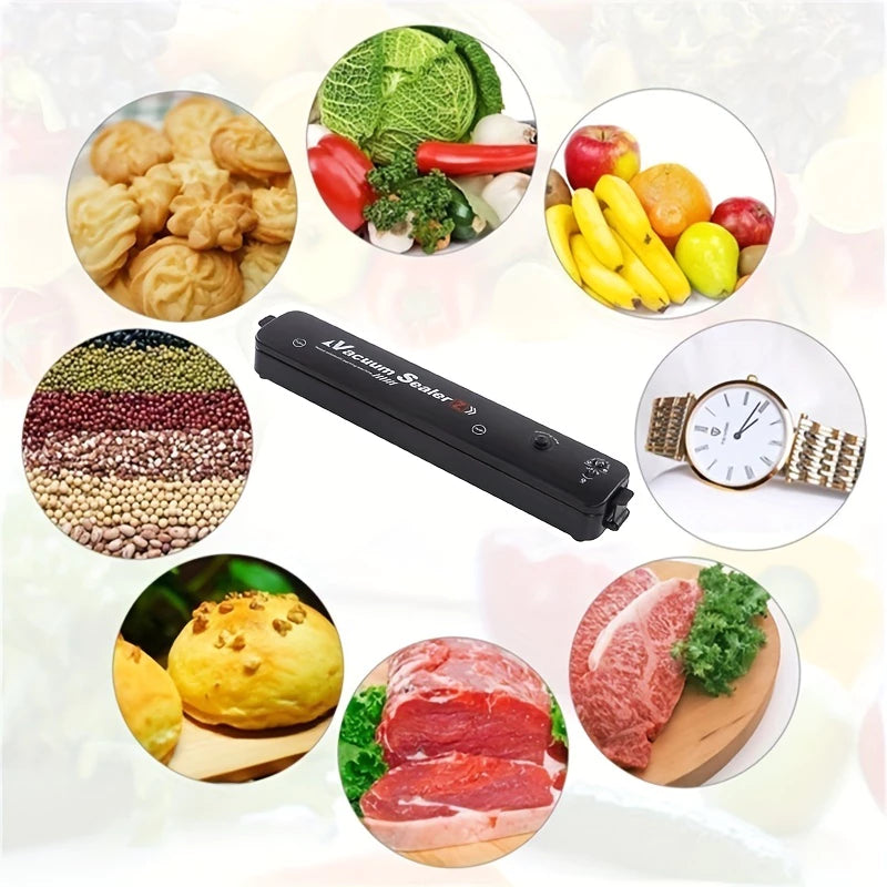 Seladora a Vácuo Bivolt Hermética  Embaladora Doméstica de Alimentos  Conserva até 5x mais | 110V–220V | Compacta e de Alta Potência