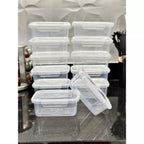 Kit Conjunto 10 Marmitas 800ml com travas Herméticas Transparente