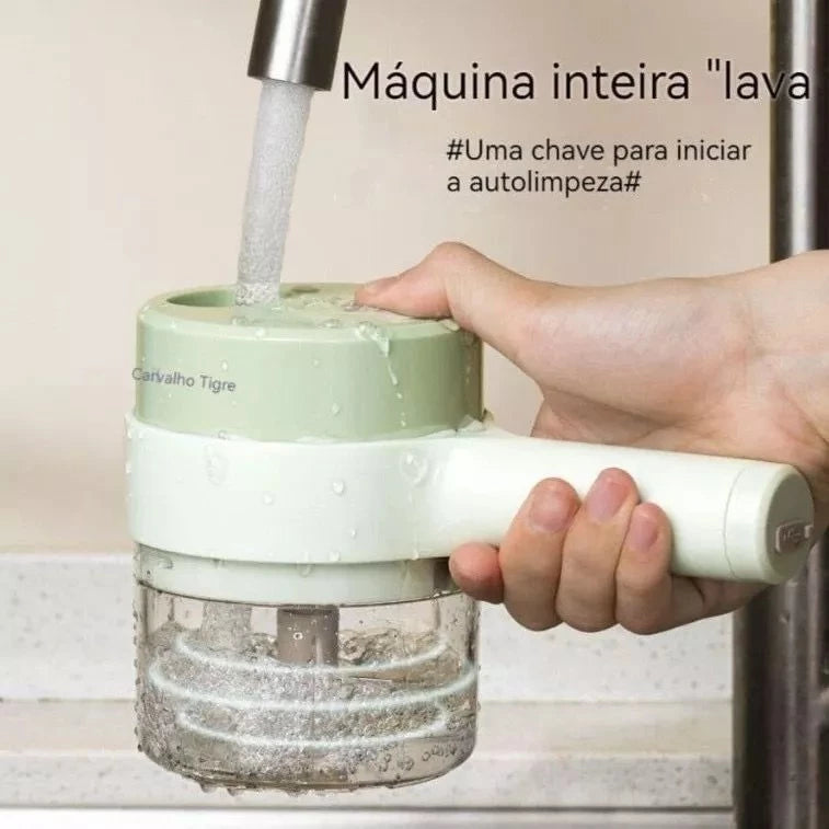 Processador Elétrico Portátil Triturador e Moedor de Alho, Frutas e Legumes