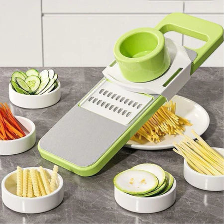 ChefSlice 5 em 1 – Corte, Rale e Descasque em Segundos - Entrega Grátis