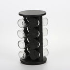 Chega de Bagunça na Cozinha! Porta Tempero Giratório Preto Premium com 6/8/9 Potes de Vidro Reforçado