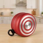 Caçarola Antiaderente Cereja/Preto com Tampa de Vidro