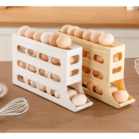 Suporte Rolante para Ovos 4 Andares  Organizador de Geladeira p 30 Ovos