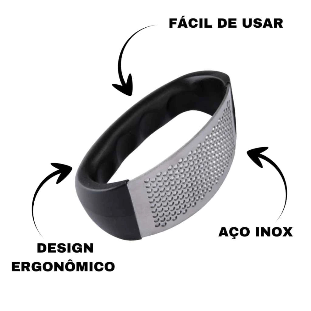 Kit 2 Espremedores de Alho Inox Amassamento Rápido, Forte e Prático