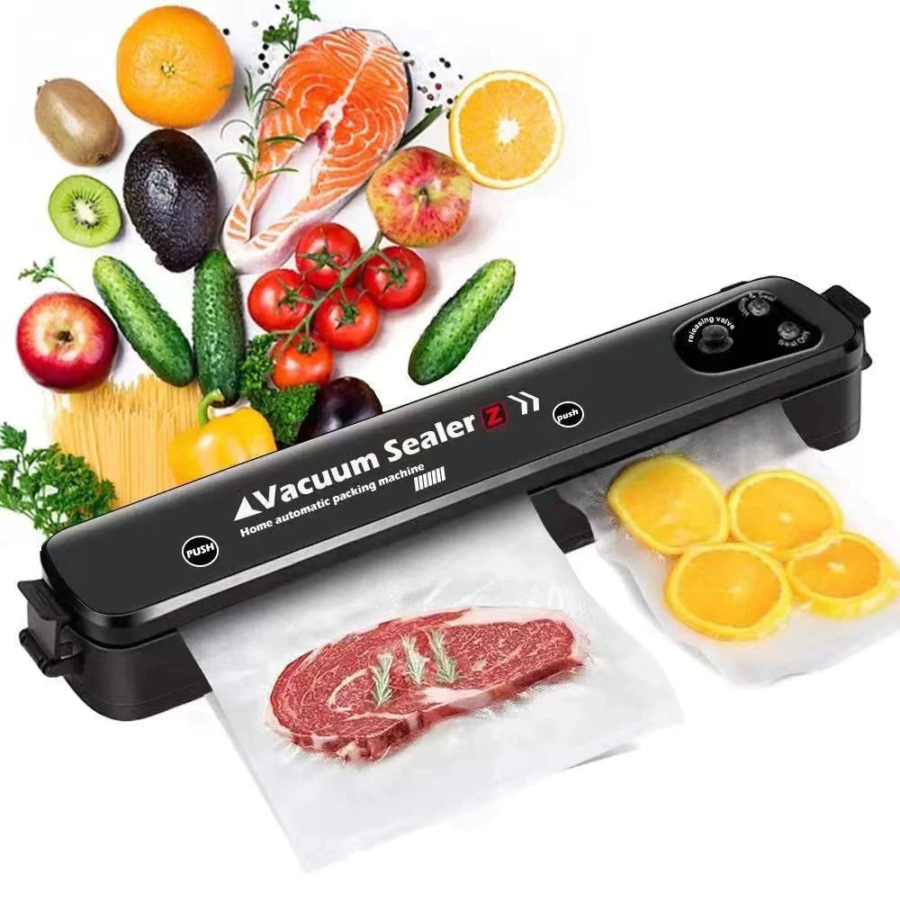 Seladora a Vácuo Bivolt Hermética  Embaladora Doméstica de Alimentos  Conserva até 5x mais | 110V–220V | Compacta e de Alta Potência