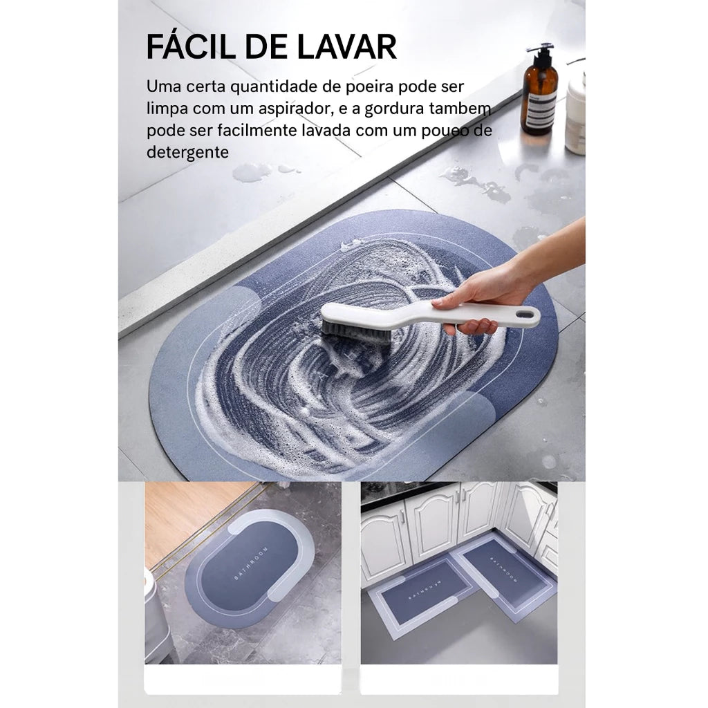 Kit Tapete de Banheiro Absorvente 1 ou 2 Peças Conforto, Segurança e Secagem Rápida