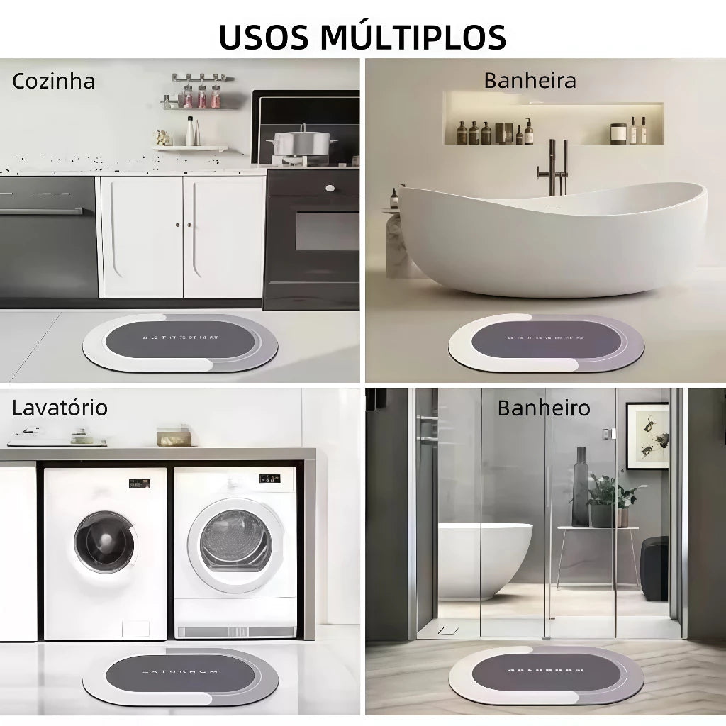 Kit Tapete de Banheiro Absorvente 1 ou 2 Peças Conforto, Segurança e Secagem Rápida